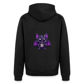 Chauve-souris Halloween Dessin animé drôle - Veste à capuche bio Premium Unisexe - noir - Dos - Nico (187cm)