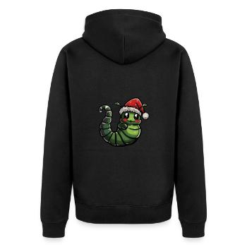 Wurm Weihnachten - Unisex Premium Bio Zip Hoodie - Schwarz - Hinten - Nico (187cm)