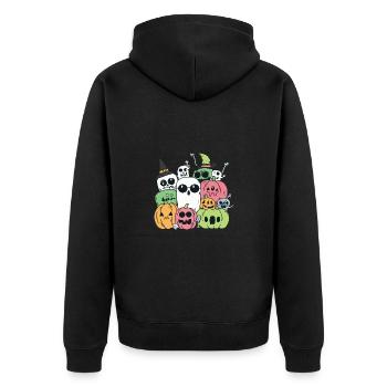 Halloween Party Figuren - Unisex Premium Bio Zip Hoodie - Schwarz - Hinten - Nico (187cm)