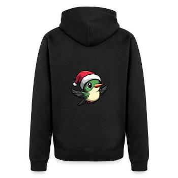 Hummingbird Bird Christmas Christmas - Unisex Premium Organic Zip Hoodie - black - Back - Nico (187cm)