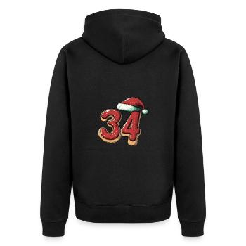 34 Numéro Noël - Veste à capuche bio Premium Unisexe - noir - Dos - Nico (187cm)