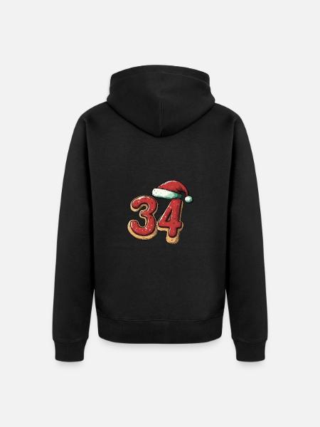 34 Numéro Noël - Veste à capuche bio Premium Unisexe - noir