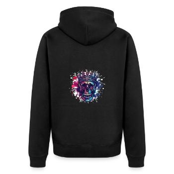 Couronne de crâne de roi - Veste à capuche bio Premium Unisexe - noir - Dos - Nico (187cm)