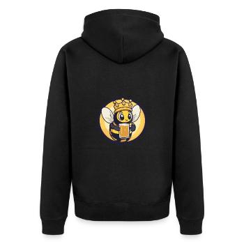 Biene Bier Comic - Unisex Premium Bio Zip Hoodie - Schwarz - Hinten - Nico (187cm)