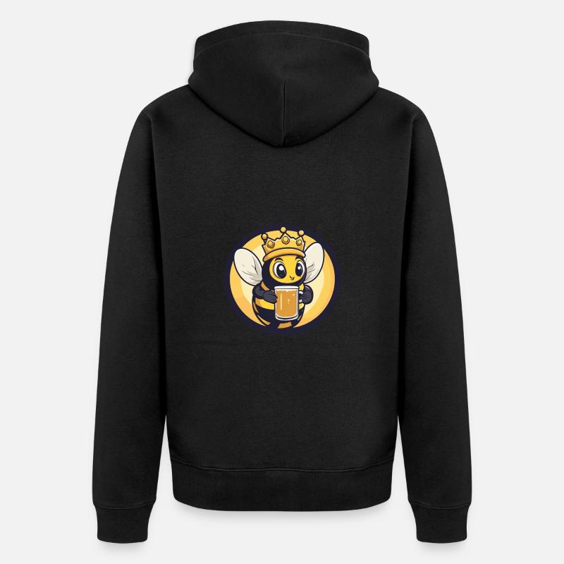 Bande dessinée de bière d’abeille - Veste à capuche bio Premium Unisexe - noir