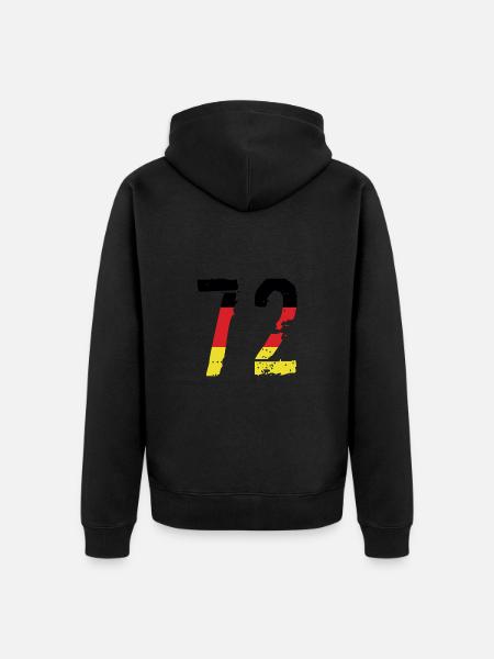 72 Number Germany Jersey - Unisex Premium Organic Zip Hoodie - black