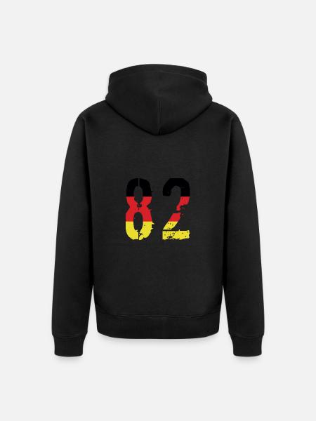 Maillot 82 Numéro Allemagne - Veste à capuche bio Premium Unisexe - noir