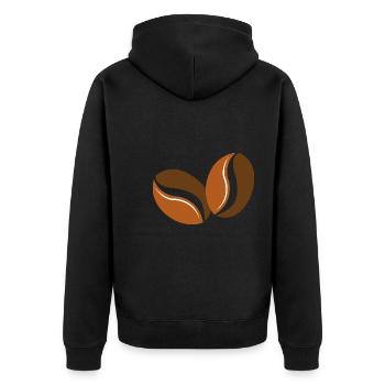 COFFEE BEANS - Unisex Premium Bio Zip Hoodie - Schwarz - Hinten - Nico (187cm)