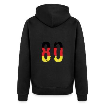 Maillot 80 Numéro Allemagne - Veste à capuche bio Premium Unisexe - noir - Dos - Nico (187cm)