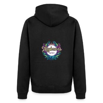 Mykonos 2024 Coloré - Veste à capuche bio Premium Unisexe - noir - Dos - Nico (187cm)