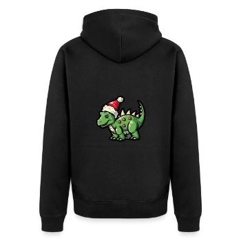 Dinosaure stégosaure Noël - Veste à capuche bio Premium Unisexe - noir - Dos - Nico (187cm)