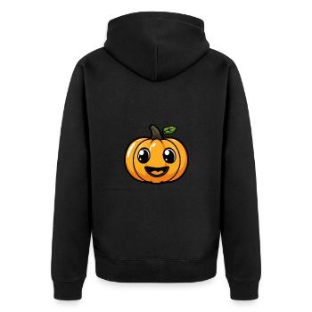 citrouille Halloween dessin animé d’automne - Veste à capuche bio Premium Unisexe - noir - Dos - Nico (187cm)