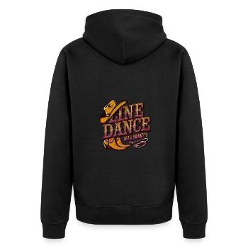 Line Dance Was sonst? Ich bin Line Dancer - Unisex Premium Bio Zip Hoodie - Schwarz - Hinten - Nico (187cm)