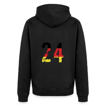 Maillot 24 Numéro Allemagne - Veste à capuche bio Premium Unisexe - noir - Dos - Nico (187cm)