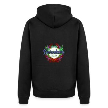 L’équipe de Barcelone 2024 - Veste à capuche bio Premium Unisexe - noir - Dos - Nico (187cm)