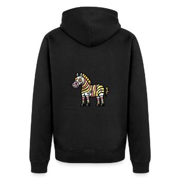 Zebra Halloween Comic Zombie - Unisex Premium Bio Zip Hoodie - Schwarz - Hinten - Nico (187cm)