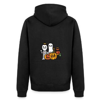 Équipe de la fête comique d’Halloween - Veste à capuche bio Premium Unisexe - noir - Dos - Nico (187cm)