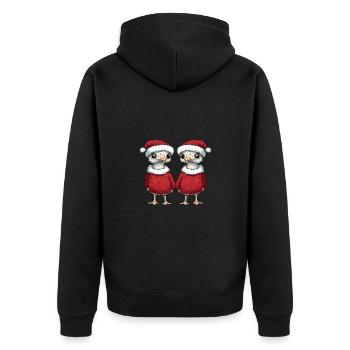 Strauß Weihnachten Team - Unisex Premium Bio Zip Hoodie - Schwarz - Hinten - Nico (187cm)