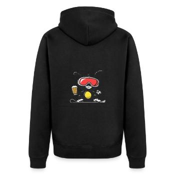 Bière Ant Ski - Veste à capuche bio Premium Unisexe - noir - Dos - Nico (187cm)