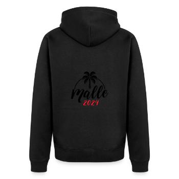 Malle 2024 - Unisex Premium Bio Zip Hoodie - Schwarz - Hinten - Nico (187cm)