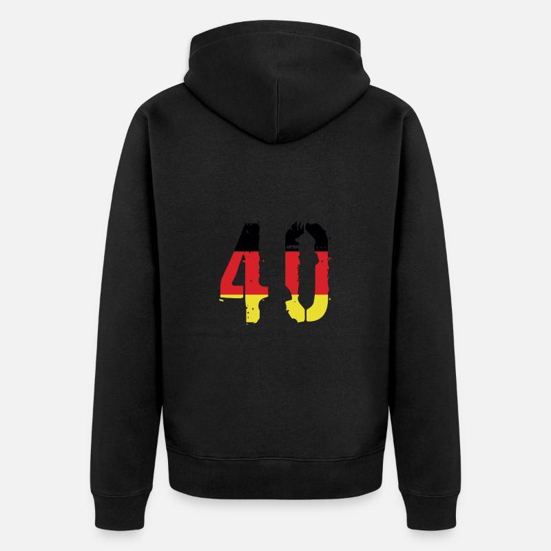 Maillot 40 Numéro Allemagne - Veste à capuche bio Premium Unisexe - noir