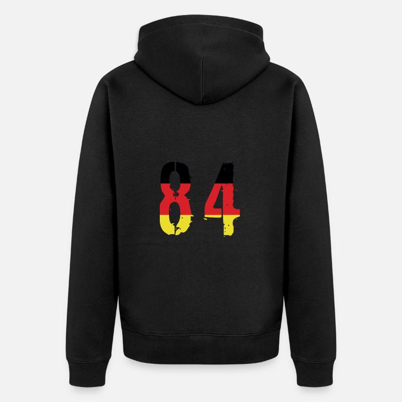 Maillot 84 Numéro Allemagne - Veste à capuche bio Premium Unisexe - noir
