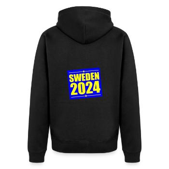 Suède 2024 - Veste à capuche bio Premium Unisexe - noir - Dos - Nico (187cm)