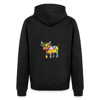 Vache Halloween Bande Dessinée Zombie - Veste à capuche bio Premium Unisexe - noir - Dos - Nico (187cm)