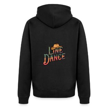 Line Dance Was sonst? Ich bin Line Dancer - Unisex Premium Bio Zip Hoodie - Schwarz - Hinten - Nico (187cm)