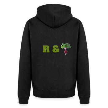 Légumes Betteraves fraîches Farmers Music Vegan - Veste à capuche bio Premium Unisexe - noir - Dos - Nico (187cm)