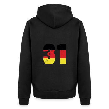 31 Numéro Jersey Allemagne - Veste à capuche bio Premium Unisexe - noir - Dos - Nico (187cm)