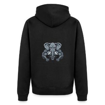 Musculation des muscles de l’éléphant - Veste à capuche bio Premium Unisexe - noir - Dos - Nico (187cm)