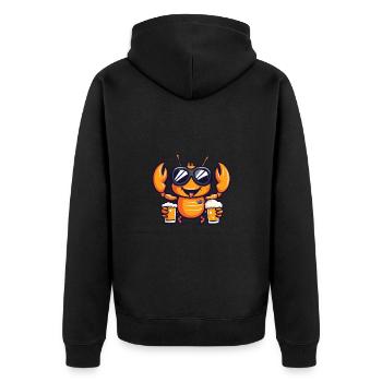 Homard, crabe, bière de ski - Veste à capuche bio Premium Unisexe - noir - Dos - Nico (187cm)