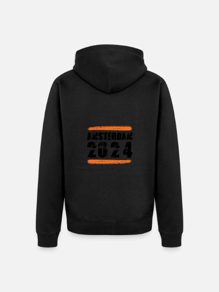 Amsterdam 2024 Team - Unisex Premium Organic Zip Hoodie - black