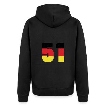 51 Numéro Jersey Allemagne - Veste à capuche bio Premium Unisexe - noir - Dos - Nico (187cm)