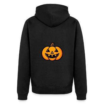 Pumpkin Halloween - Unisex Premium Organic Zip Hoodie - black - Back - Nico (187cm)