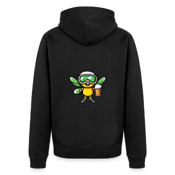 Bière de ski Dragonfly - Veste à capuche bio Premium Unisexe - noir - Dos - Nico (187cm)
