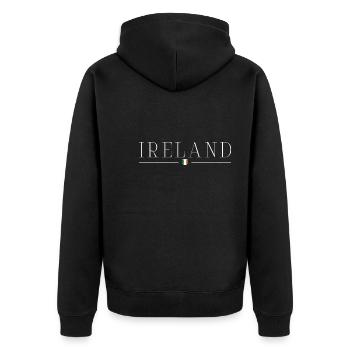 T-shirt Irlande : Charme, Nature, Culture - Veste à capuche bio Premium Unisexe - noir - Dos - Nico (187cm)