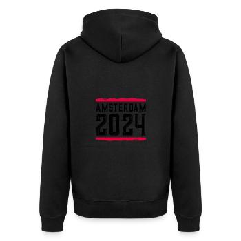 Amsterdam 2024 - Unisex Premium Organic Zip Hoodie - black - Back - Nico (187cm)