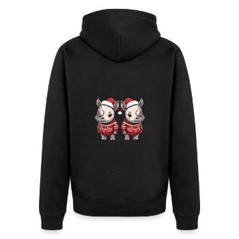 L’équipe de Noël de Rhino - Veste à capuche bio Premium Unisexe - noir - Dos - Nico (187cm)