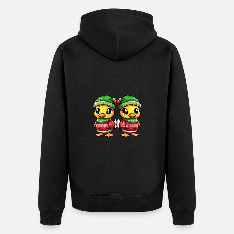 L’équipe de Noël des canards - Veste à capuche bio Premium Unisexe - noir