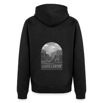 Grand Canyon Nationalpark Outfit Retro Grand - Unisex Premium Bio Zip Hoodie - Schwarz - Hinten - Nico (187cm)
