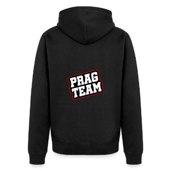 Prag Team - Unisex Premium Bio Zip Hoodie - Schwarz - Hinten - Nico (187cm)