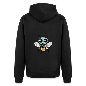 Libelle Halloween Lustig Zombie - Unisex Premium Bio Zip Hoodie - Schwarz - Hinten - Nico (187cm)