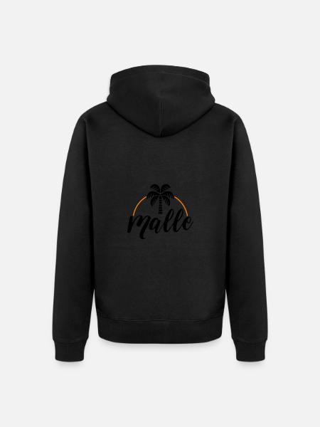 Malle Palme - Unisex Premium Organic Zip Hoodie - black