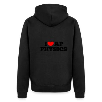 AP Physics Funny High School AP Class Survivor - Unisex Premium Organic Zip Hoodie - black - Back - Nico (187cm)