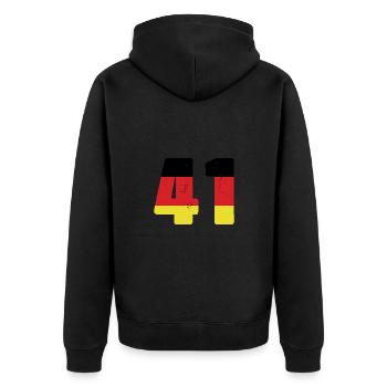 41 Numéro Jersey Allemagne - Veste à capuche bio Premium Unisexe - noir - Dos - Nico (187cm)