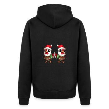 Hahn Weihnachten Team - Unisex Premium Bio Zip Hoodie - Schwarz - Hinten - Nico (187cm)