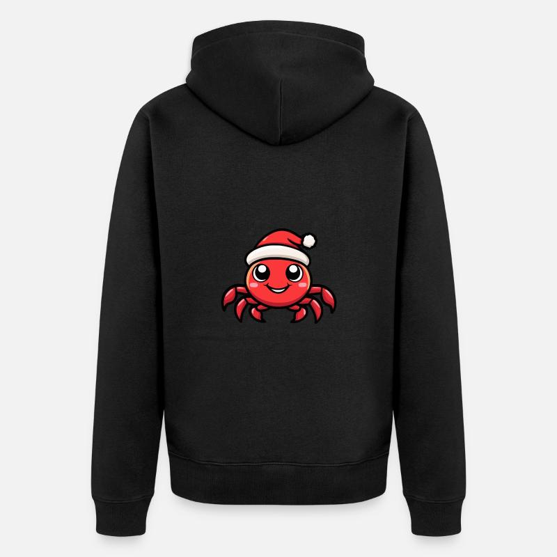 Crabe Crabe Noël Mignon - Veste à capuche bio Premium Unisexe - noir