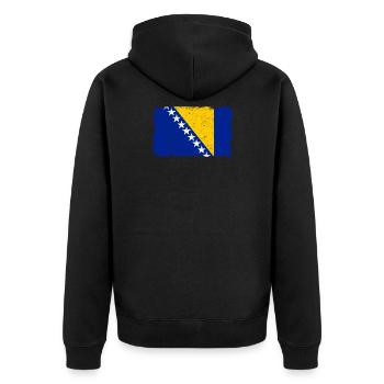 Bosnie-Herzégovine Drapeau bosniaque Vintage - Veste à capuche bio Premium Unisexe - noir - Dos - Nico (187cm)
